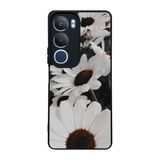 BG AKSESUAR Vivo Y19s Uyumlu Kılıf, Siyah, Çiçek Deseni, Yumuşak Silikon, Koruyucu