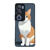 BG AKSESUAR Vivo Y19s Uyumlu Kılıf, Siyah, Yumuşak Silikon, Koruyucu, Şok Emici, Kedi Baskılı