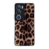 BG AKSESUAR Vivo Y19s Uyumlu Leopar Desenli Siyah Kılıf, Yumuşak Silikon, Koruyucu, Şok Emici Kapak