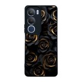 BG AKSESUAR Vivo Y19s Uyumlu Siyah Kılıf, Yumuşak Silikon, Koruyucu, Şok Emici, Çiçek Deseni
