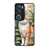 BG AKSESUAR Vivo Y19s Uyumlu Siyah Kılıf, Yumuşak Silikon, Koruyucu, Şok Emici, Kedi Desenli