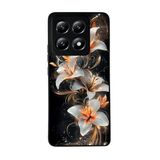 BG AKSESUAR Xiaomi Mi 14T ile Uyumlu Kılıf, Siyah, Çiçek Deseni, Yumuşak Silikon, Şok Emici
