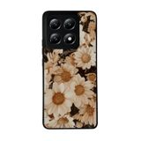 BG AKSESUAR Xiaomi Mi 14T ile Uyumlu Siyah Kılıf, Çiçek Deseni, Silikon, Şok Emici