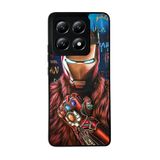 BG AKSESUAR Xiaomi Mi 14T ile Uyumlu Siyah Kılıf, Iron Man Baskılı, Yumuşak Silikon, Şok Emici