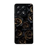 BG AKSESUAR Xiaomi Mi 14T Pro ile Uyumlu Kılıf, Çiçek Deseni, Siyah, Yumuşak Silikon, Koruyucu, Şok Emici