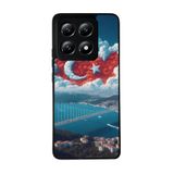 BG AKSESUAR Xiaomi Mi 14T Pro ile Uyumlu Siyah Kılıf, Türk Bayrağı Baskılı, Yumuşak Silikon, Koruyucu, Şok Emici