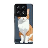 BG AKSESUAR Xiaomi Mi 14T Pro ile Uyumlu Siyah Kılıf, Yumuşak Silikon, Koruyucu, Şok Emici, Kedi Baskılı