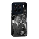 BG AKSESUAR Xiaomi Mi 15 ile Uyumlu Siyah Silikon Kılıf, Mustafa Kemal Atatürk Baskılı, Çiziklere ve Darbelere Karşı Koruma