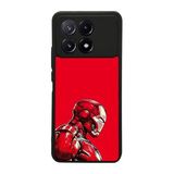 BG AKSESUAR Xiaomi Poco X6 Pro ile Uyumlu Kılıf, Iron Man Baskılı, Siyah, Yumuşak Silikon, Şok Emici