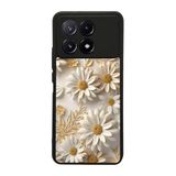 BG AKSESUAR Xiaomi Poco X6 Pro ile Uyumlu Kılıf, Siyah, Çiçek Deseni, Yumuşak Silikon, Koruyucu
