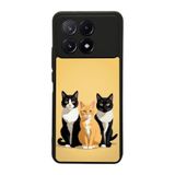 BG AKSESUAR Xiaomi Poco X6 Pro ile Uyumlu Kılıf, Yumuşak Silikon, Şok Emici, Siyah, Kedi Desenli