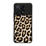 BG AKSESUAR Xiaomi Poco X6 Pro ile Uyumlu Leopar Desenli Siyah Silikon Kılıf, Şok Emici Koruyucu Kapak