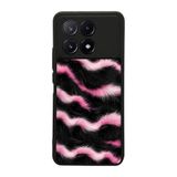 BG AKSESUAR Xiaomi Poco X6 Pro ile Uyumlu Leopar Kürk Desenli Siyah Silikon Kılıf, Şok Emici Koruyucu Kapak