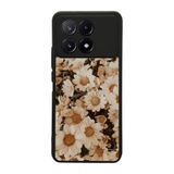 BG AKSESUAR Xiaomi Poco X6 Pro ile Uyumlu Siyah Kılıf, Çiçek Deseni, Yumuşak Silikon, Koruyucu, Şok Emici