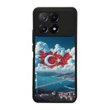 BG AKSESUAR Xiaomi Poco X6 Pro ile Uyumlu Siyah Kılıf, Türk Bayrağı Baskılı, Yumuşak Silikon, Şok Emici