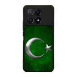 BG AKSESUAR Xiaomi Poco X6 Pro ile Uyumlu Türk Bayrağı Baskılı Siyah Silikon Kılıf, Şok Emici Koruyucu Kapak
