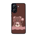 BG AKSESUAR Xiaomi Poco X7 Pro ile Uyumlu Oyuncak Ayıcık Tasarımlı, Mat Siyah, Yumuşak Silikon, Şok Emici Koruyucu Kılıf