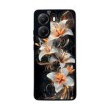 BG AKSESUAR Xiaomi Poco X7 Pro Uyumlu Kılıf, Mat Siyah, Çiçek Deseni, Yumuşak Silikon, Şok Emici
