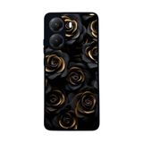 BG AKSESUAR Xiaomi Poco X7 Pro Uyumlu Mat Siyah Kılıf, Yumuşak Silikon, Koruyucu, Şok Emici, Çiçek Deseni