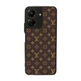 BG AKSESUAR Xiaomi Redmi 13C Uyumlu Kılıf, LouisVuitton Desenli, Mat Siyah, Yumuşak Silikon, Şok Emici