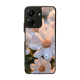 BG AKSESUAR Xiaomi Redmi 13C Uyumlu Kılıf, Mat Siyah, Çiçek Deseni, Yumuşak Silikon, Şok Emici