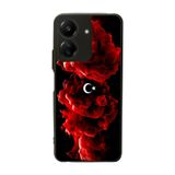 BG AKSESUAR Xiaomi Redmi 13C Uyumlu Mat Siyah Kılıf, Türk Bayrağı Baskılı, Yumuşak Silikon, Şok Emici