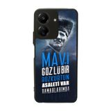 BG AKSESUAR Xiaomi Redmi 13C Uyumlu Mat Siyah Kılıf, Yumuşak Silikon, Koruyucu, Şok Emici, Atatürk Baskılı