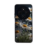 BG AKSESUAR Xiaomi Redmi 14C ile Uyumlu Kılıf, Siyah, Çiçek Deseni, Yumuşak Silikon, Şok Emici