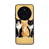 BG AKSESUAR Xiaomi Redmi 14C ile Uyumlu Kılıf, Yumuşak Silikon, Koruyucu, Şok Emici, Kedi Desenli, Siyah