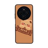 BG AKSESUAR Xiaomi Redmi 14C Uyumlu Baskılı, Yumuşak Silikon, Şok Emici Kapak Kılıf, Oyuncak Ayıcık Tasarımı, Mat Siyah