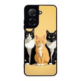 BG AKSESUAR Xiaomi Redmi A5 ile Uyumlu Kılıf, Yumuşak Silikon, Koruyucu, Şok Emici, Siyah, Kedi Desenli
