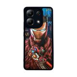 BG AKSESUAR Xiaomi Redmi Note 13 4G ile Uyumlu Iron Man Baskılı Mat Siyah Silikon Kılıf, Şok Emici Koruyucu Kapak
