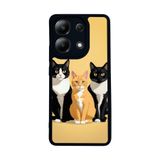BG AKSESUAR Xiaomi Redmi Note 13 4G ile Uyumlu Kedi Desenli Mat Siyah Silikon Kılıf, Şok Emici Koruyucu Kapak