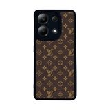 BG AKSESUAR Xiaomi Redmi Note 13 4G ile Uyumlu Kılıf, LouisVuitton Deseni, Mat Siyah, Yumuşak Silikon, Şok Emici
