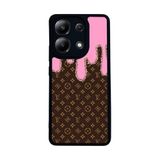 BG AKSESUAR Xiaomi Redmi Note 13 4G ile Uyumlu Kılıf, LouisVuitton Tasarım, Mat Siyah, Yumuşak Silikon, Şok Emici