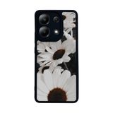BG AKSESUAR Xiaomi Redmi Note 13 4G ile Uyumlu Mat Siyah Kılıf, Çiçek Deseni, Yumuşak Silikon, Şok Emici