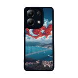 BG AKSESUAR Xiaomi Redmi Note 13 4G ile Uyumlu Mat Siyah Kılıf, Türk Bayrağı Baskılı, Yumuşak Silikon, Şok Emici