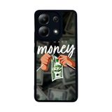 BG AKSESUAR Xiaomi Redmi Note 13 4G ile Uyumlu Mat Siyah Kılıf, Yumuşak Silikon, Koruyucu, Şok Emici, Money Baskılı