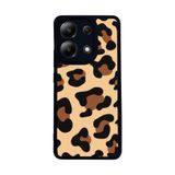 BG AKSESUAR Xiaomi Redmi Note 13 4G ile Uyumlu Pastel Leopar Desenli Mat Siyah Silikon Kılıf, Şok Emici Koruyucu Kapak