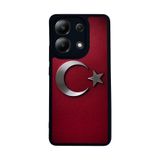 BG AKSESUAR Xiaomi Redmi Note 13 4G ile Uyumlu Türk Bayrağı Baskılı Mat Siyah Silikon Kılıf, Şok Emici Koruyucu Kapak