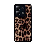 BG AKSESUAR Xiaomi Redmi Note 13 4G Uyumlu Leopar Desenli Mat Siyah Silikon Kılıf, Şok Emici Koruyucu Kapak