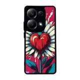 BG AKSESUAR Xiaomi Redmi Note 13 Pro 4G ile Uyumlu Kılıf, Çiçek Deseni, Mat Siyah, Yumuşak Silikon, Şok Emici