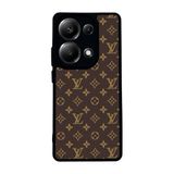 BG AKSESUAR Xiaomi Redmi Note 13 Pro 4G ile Uyumlu Kılıf, LouisVuitton Desenli, Mat Siyah, Yumuşak Silikon, Koruyucu, Şok Emici