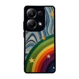 BG AKSESUAR Xiaomi Redmi Note 13 Pro 4G ile Uyumlu Kılıf, Mat Siyah, Yumuşak Silikon, Koruyucu, Şok Emici, Gökkuşağı Tasarım