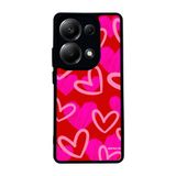 BG AKSESUAR Xiaomi Redmi Note 13 Pro 4G ile Uyumlu Kılıf, Mat Siyah, Yumuşak Silikon, Koruyucu, Şok Emici, Kalp Desenli