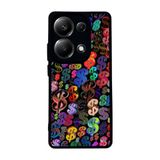 BG AKSESUAR Xiaomi Redmi Note 13 Pro 4G ile Uyumlu Kılıf, Mat Siyah, Yumuşak Silikon, Koruyucu, Şok Emici, Renkli Para Baskılı