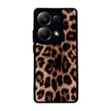 BG AKSESUAR Xiaomi Redmi Note 13 Pro 4G ile Uyumlu Leopar Desenli Mat Siyah Silikon Kılıf, Şok Emici Koruyucu Kapak