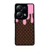 BG AKSESUAR Xiaomi Redmi Note 13 Pro 4G ile Uyumlu Mat Siyah Kılıf, LouisVuitton Deseni, Yumuşak Silikon, Şok Emici
