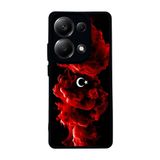 BG AKSESUAR Xiaomi Redmi Note 13 Pro 4G ile Uyumlu Mat Siyah Kılıf, Türk Bayrağı Baskılı, Yumuşak Silikon, Şok Emici