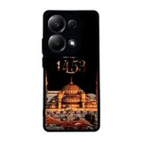BG AKSESUAR Xiaomi Redmi Note 13 Pro 4G ile Uyumlu Mat Siyah Kılıf, Yumuşak Silikon, Koruyucu, Şok Emici, Fatih Sultan Mehmet Baskılı